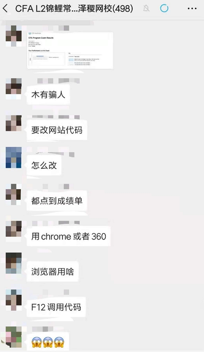 CFA成绩