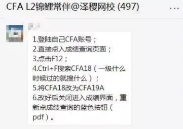 CFA成绩