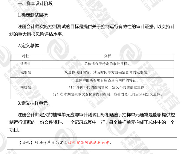 CPA《审计》知识重点：审计抽样在控制测试中的应用