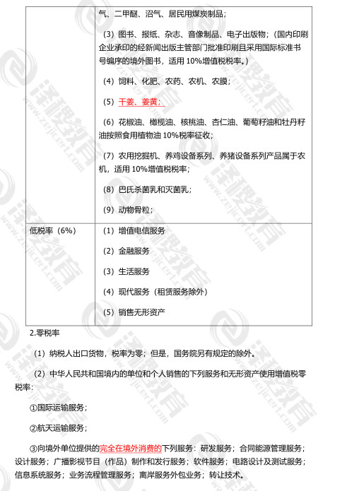 CPA《税法》知识重点：税率与征收率